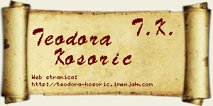 Teodora Kosorić vizit kartica